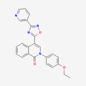 molecular formula C24H18N4O3 B2900164 2-(4-ethoxyphenyl)-4-(3-pyridin-3-yl-1,2,4-oxadiazol-5-yl)isoquinolin-1(2H)-one CAS No. 1206989-25-4