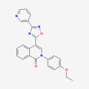 molecular formula C24H18N4O3 B2900164 2-(4-Ethoxyphenyl)-4-[3-(pyridin-3-yl)-1,2,4-oxadiazol-5-yl]-1,2-dihydroisoquinolin-1-one CAS No. 1206989-25-4