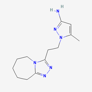 molecular formula C13H20N6 B2900165 5-Methyl-1-(2-(6,7,8,9-tetrahydro-5H-[1,2,4]triazolo[4,3-a]azepin-3-yl)ethyl)-1H-pyrazol-3-amine CAS No. 1174854-44-4