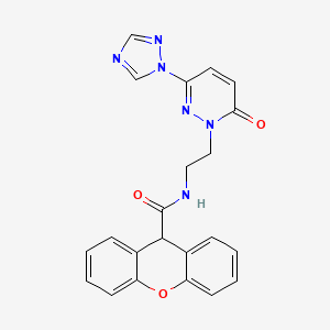 molecular formula C22H18N6O3 B2900171 N-(2-(6-oxo-3-(1H-1,2,4-triazol-1-yl)pyridazin-1(6H)-yl)ethyl)-9H-xanthene-9-carboxamide CAS No. 1448071-57-5