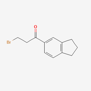 molecular formula C12H13BrO B2900179 3-Bromo-1-indan-5-yl-propan-1-one CAS No. 113364-57-1