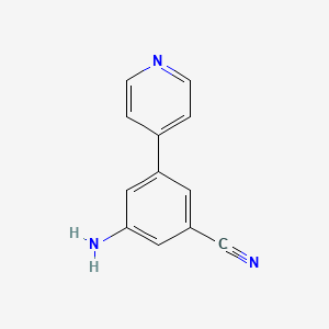 molecular formula C12H9N3 B2900193 3-Amino-5-pyridin-4-ylbenzonitrile CAS No. 1214347-39-3