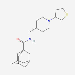 molecular formula C21H34N2OS B2900196 (3r,5r,7r)-N-((1-(tetrahydrothiophen-3-yl)piperidin-4-yl)methyl)adamantane-1-carboxamide CAS No. 2034589-95-0