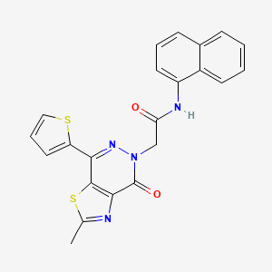 B2900199 2-(2-methyl-4-oxo-7-(thiophen-2-yl)thiazolo[4,5-d]pyridazin-5(4H)-yl)-N-(naphthalen-1-yl)acetamide CAS No. 953981-90-3