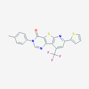 molecular formula C21H12F3N3OS2 B290020 3-(4-methylphenyl)-7-(2-thienyl)-9-(trifluoromethyl)pyrido[3',2':4,5]thieno[3,2-d]pyrimidin-4(3H)-one 