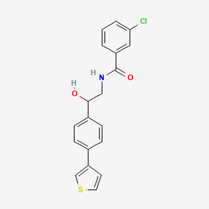 molecular formula C19H16ClNO2S B2900201 3-chloro-N-{2-hydroxy-2-[4-(thiophen-3-yl)phenyl]ethyl}benzamide CAS No. 2320544-61-2