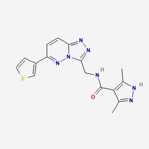 molecular formula C16H15N7OS B2900204 3,5-dimethyl-N-((6-(thiophen-3-yl)-[1,2,4]triazolo[4,3-b]pyridazin-3-yl)methyl)-1H-pyrazole-4-carboxamide CAS No. 1902937-67-0
