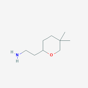 molecular formula C9H19NO B2900210 2-(5,5-Dimethyloxan-2-yl)ethan-1-amine CAS No. 2138156-05-3