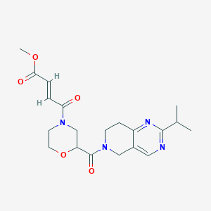 molecular formula C20H26N4O5 B2900215 Methyl (E)-4-oxo-4-[2-(2-propan-2-yl-7,8-dihydro-5H-pyrido[4,3-d]pyrimidine-6-carbonyl)morpholin-4-yl]but-2-enoate CAS No. 2411325-10-3