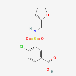 molecular formula C12H10ClNO5S B2900216 4-Chloro-3-[(furan-2-ylmethyl)-sulfamoyl]-benzoic acid CAS No. 380432-44-0