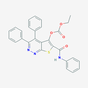 5-(Ethoxycarbonyloxy)-3,4,N-triphenylthieno[2,3-c]pyridazine-6-carboxamide