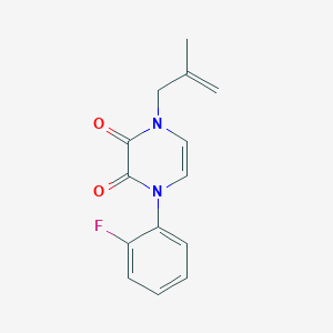 molecular formula C14H13FN2O2 B2900226 1-(2-Fluorophenyl)-4-(2-methylprop-2-enyl)pyrazine-2,3-dione CAS No. 2380098-43-9