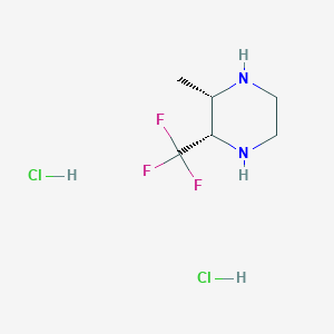 molecular formula C6H13Cl2F3N2 B2900236 (2S,3S)-2-Methyl-3-(trifluoromethyl)piperazine;dihydrochloride CAS No. 2309431-48-7