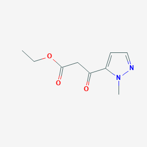 molecular formula C9H12N2O3 B2900239 ethyl 3-(1-methyl-1H-pyrazol-5-yl)-3-oxopropanoate CAS No. 1356404-50-6