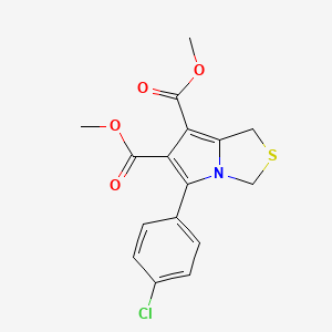 molecular formula C16H14ClNO4S B2900240 dimethyl 5-(4-chlorophenyl)-1H-pyrrolo[1,2-c][1,3]thiazole-6,7-dicarboxylate CAS No. 339102-13-5