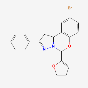9-bromo-5-(furan-2-yl)-2-phenyl-5,10b-dihydro-1H-pyrazolo[1,5-c][1,3]benzoxazine