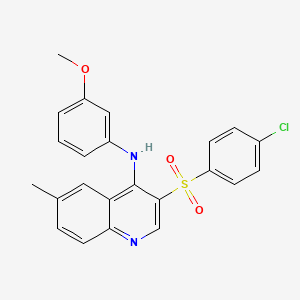 molecular formula C23H19ClN2O3S B2900242 3-(4-chlorobenzenesulfonyl)-N-(3-methoxyphenyl)-6-methylquinolin-4-amine CAS No. 899356-36-6