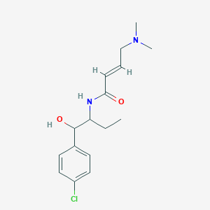 molecular formula C16H23ClN2O2 B2900243 (E)-N-[1-(4-Chlorophenyl)-1-hydroxybutan-2-yl]-4-(dimethylamino)but-2-enamide CAS No. 2411326-99-1