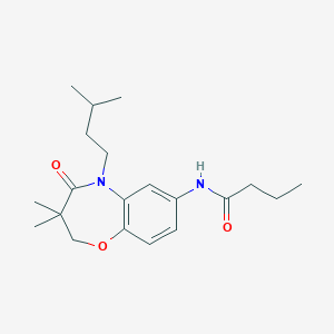 N-(5-isopentyl-3,3-dimethyl-4-oxo-2,3,4,5-tetrahydrobenzo[b][1,4]oxazepin-7-yl)butyramide