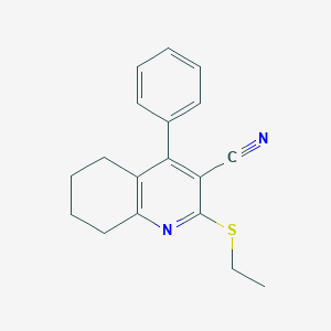molecular formula C18H18N2S B290028 2-(Ethylsulfanyl)-4-phenyl-5,6,7,8-tetrahydro-3-quinolinecarbonitrile 