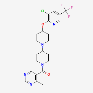 (4-((3-Chloro-5-(trifluoromethyl)pyridin-2-yl)oxy)-[1,4'-bipiperidin]-1'-yl)(4,6-dimethylpyrimidin-5-yl)methanone