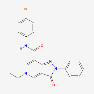 molecular formula C21H17BrN4O2 B2900298 N-(4-bromophenyl)-5-ethyl-3-oxo-2-phenyl-3,5-dihydro-2H-pyrazolo[4,3-c]pyridine-7-carboxamide CAS No. 923685-53-4