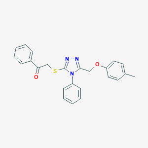 molecular formula C24H21N3O2S B290030 2-({5-[(4-methylphenoxy)methyl]-4-phenyl-4H-1,2,4-triazol-3-yl}sulfanyl)-1-phenylethanone 