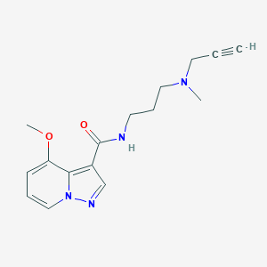 molecular formula C16H20N4O2 B2900304 4-Methoxy-N-[3-[methyl(prop-2-ynyl)amino]propyl]pyrazolo[1,5-a]pyridine-3-carboxamide CAS No. 2224362-18-7