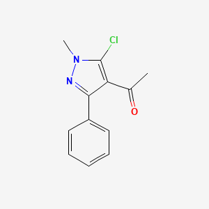 molecular formula C12H11ClN2O B2900305 1-(5-chloro-1-methyl-3-phenyl-1H-pyrazol-4-yl)-1-ethanone CAS No. 321526-28-7