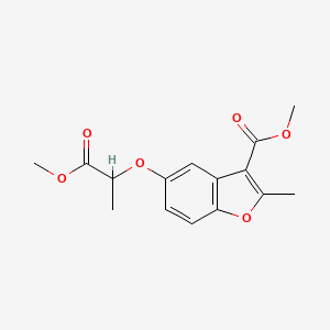 molecular formula C15H16O6 B2900306 Methyl 5-((1-methoxy-1-oxopropan-2-yl)oxy)-2-methylbenzofuran-3-carboxylate CAS No. 300674-11-7