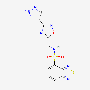 molecular formula C13H11N7O3S2 B2900307 N-((3-(1-methyl-1H-pyrazol-4-yl)-1,2,4-oxadiazol-5-yl)methyl)benzo[c][1,2,5]thiadiazole-4-sulfonamide CAS No. 2034462-64-9
