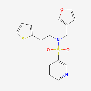 molecular formula C16H16N2O3S2 B2900309 N-(furan-3-ylmethyl)-N-(2-(thiophen-2-yl)ethyl)pyridine-3-sulfonamide CAS No. 1448069-65-5