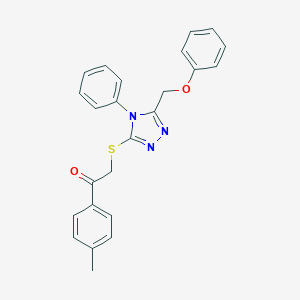 molecular formula C24H21N3O2S B290031 1-(4-methylphenyl)-2-{[5-(phenoxymethyl)-4-phenyl-4H-1,2,4-triazol-3-yl]sulfanyl}ethanone 