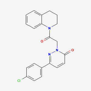 molecular formula C21H18ClN3O2 B2900312 6-(4-chlorophenyl)-2-(2-(3,4-dihydroquinolin-1(2H)-yl)-2-oxoethyl)pyridazin-3(2H)-one CAS No. 899752-91-1