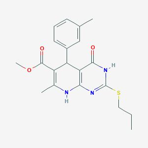Methyl 7-methyl-4-oxo-2-(propylthio)-5-(m-tolyl)-3,4,5,8-tetrahydropyrido[2,3-d]pyrimidine-6-carboxylate