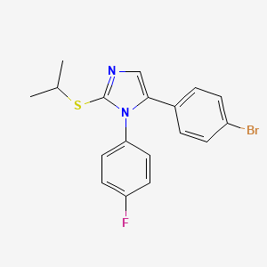 molecular formula C18H16BrFN2S B2900323 5-(4-bromophenyl)-1-(4-fluorophenyl)-2-(isopropylthio)-1H-imidazole CAS No. 1207035-26-4