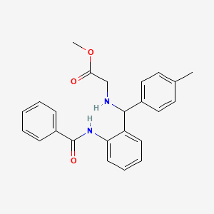 molecular formula C24H24N2O3 B2900325 Methyl 2-{[(2-benzamidophenyl)(4-methylphenyl)methyl]amino}acetate CAS No. 1796957-29-3
