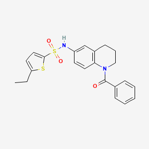 molecular formula C22H22N2O3S2 B2900329 N-(1-benzoyl-1,2,3,4-tetrahydroquinolin-6-yl)-5-ethylthiophene-2-sulfonamide CAS No. 946258-89-5
