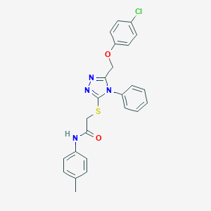 molecular formula C24H21ClN4O2S B290033 2-({5-[(4-chlorophenoxy)methyl]-4-phenyl-4H-1,2,4-triazol-3-yl}sulfanyl)-N-(4-methylphenyl)acetamide 