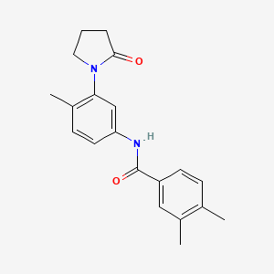 molecular formula C20H22N2O2 B2900330 3,4-dimethyl-N-(4-methyl-3-(2-oxopyrrolidin-1-yl)phenyl)benzamide CAS No. 922887-35-2