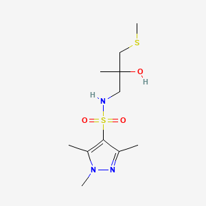 molecular formula C11H21N3O3S2 B2900333 N-(2-hydroxy-2-methyl-3-(methylthio)propyl)-1,3,5-trimethyl-1H-pyrazole-4-sulfonamide CAS No. 1448052-76-3