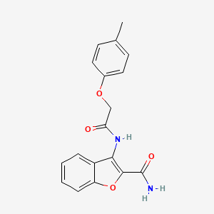 molecular formula C18H16N2O4 B2900335 3-(2-(p-Tolyloxy)acetamido)benzofuran-2-carboxamide CAS No. 898373-76-7