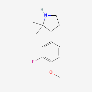 molecular formula C13H18FNO B2900340 3-(3-Fluoro-4-methoxyphenyl)-2,2-dimethylpyrrolidine CAS No. 1469306-93-1