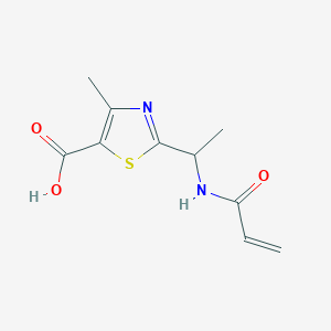 molecular formula C10H12N2O3S B2900349 4-Methyl-2-[1-(prop-2-enoylamino)ethyl]-1,3-thiazole-5-carboxylic acid CAS No. 2305568-53-8