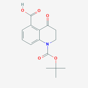1-[(2-Methylpropan-2-yl)oxycarbonyl]-4-oxo-2,3-dihydroquinoline-5-carboxylic acid