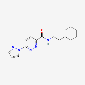 molecular formula C16H19N5O B2900355 N-(2-(cyclohex-1-en-1-yl)ethyl)-6-(1H-pyrazol-1-yl)pyridazine-3-carboxamide CAS No. 1351588-91-4