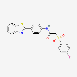 N-(4-(benzo[d]thiazol-2-yl)phenyl)-2-((4-fluorophenyl)sulfonyl)acetamide