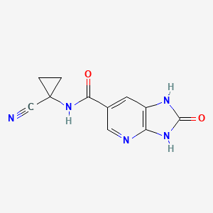 molecular formula C11H9N5O2 B2900373 N-(1-Cyanocyclopropyl)-2-oxo-1,3-dihydroimidazo[4,5-b]pyridine-6-carboxamide CAS No. 2418713-01-4