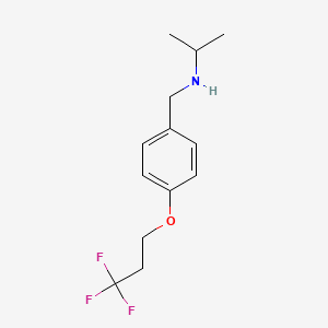 molecular formula C13H18F3NO B2900375 N-[[4-(3,3,3-trifluoropropoxy)phenyl]methyl]propan-2-amine CAS No. 1496932-92-3