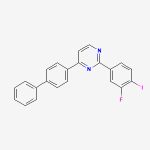 molecular formula C22H14FIN2 B2900390 4-[1,1'-Biphenyl]-4-yl-2-(3-fluoro-4-iodophenyl)pyrimidine CAS No. 477870-86-3